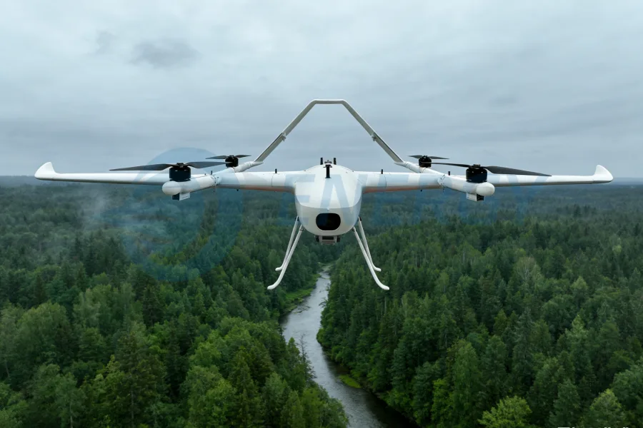 AeroMatrix fixed-wing VTOL unmanned aerial system for long-endurance surveillance and operational assessment, manufactured by a global UAV factory and supplier.