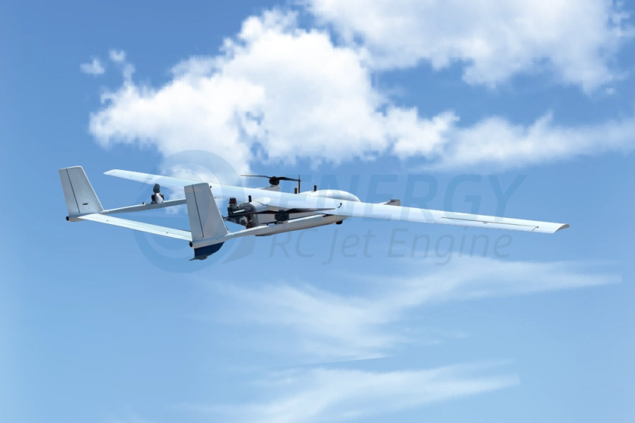 Long-range VTOL fixed-wing hybrid helicopter drone for aerial photography, surveying, and industrial missions, manufactured by Energy-RCJetEngine.