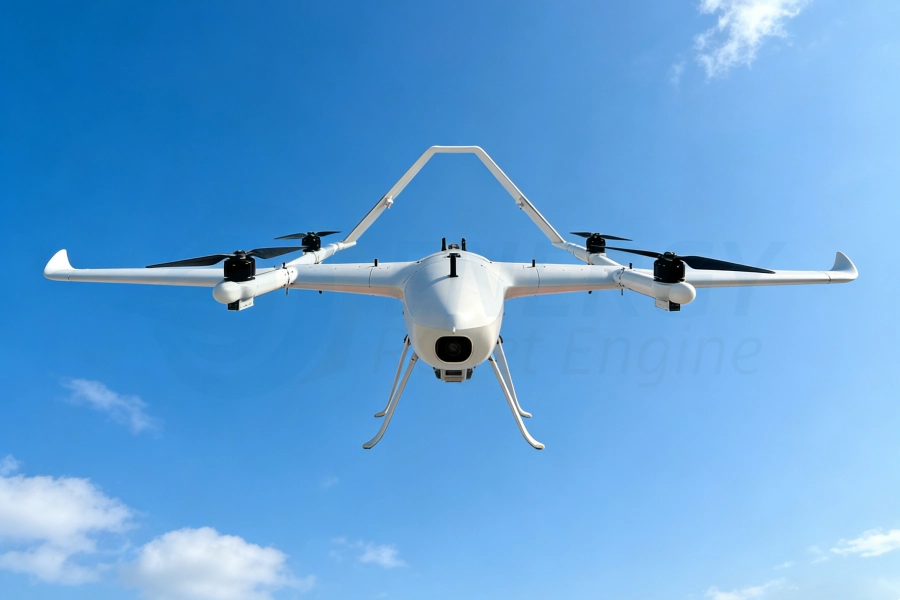 NovaHorizon fixed-wing VTOL drone for industrial aerial intelligence, mapping, and wide-area surveying.