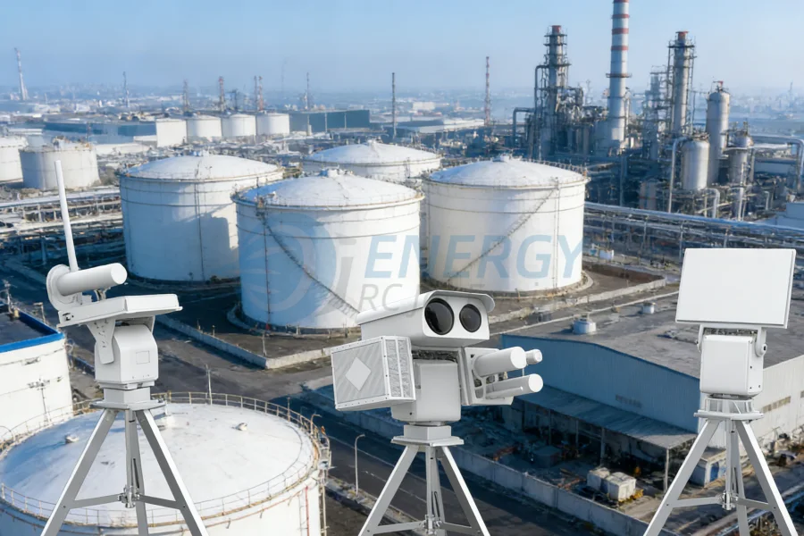 All-in-One Fixed Anti-Drone Defense System providing 24/7 multi-target counter-UAV protection for airports, ports, and sensitive civil facilities, with factory customization and global wholesale by Energy RCJetEngine.