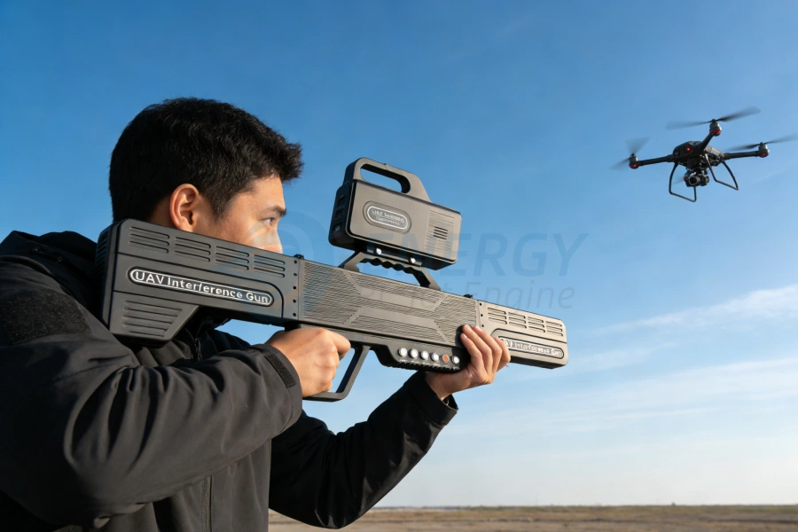 Tactical Drone Jammer Gun handheld C-UAS device for UAV detection, jamming, and electronic countermeasures, customizable for wholesale and global security applications – Energy RCJetEngine
