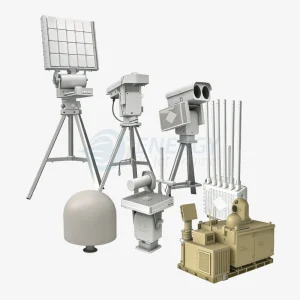 Fixed Drone Defense System with multi-layer soft-kill and hard-kill counter-UAV technologies for critical civil infrastructure and nuclear facilities, factory-customizable and available for global B2B wholesale by Energy RCJetEngine.