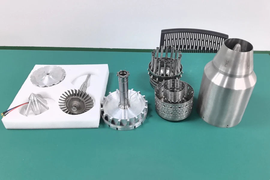 50kgf Thrust Class Turbojet Engine Components Including Precision Machined Compressor, Turbine and Core Engine Parts Manufactured by Professional Small Turbojet Engine Factory for Aerospace Propulsion Systems