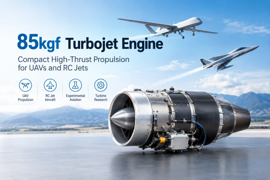 85kgf turbojet engine manufacturer for UAV propulsion, RC jets and experimental aviation